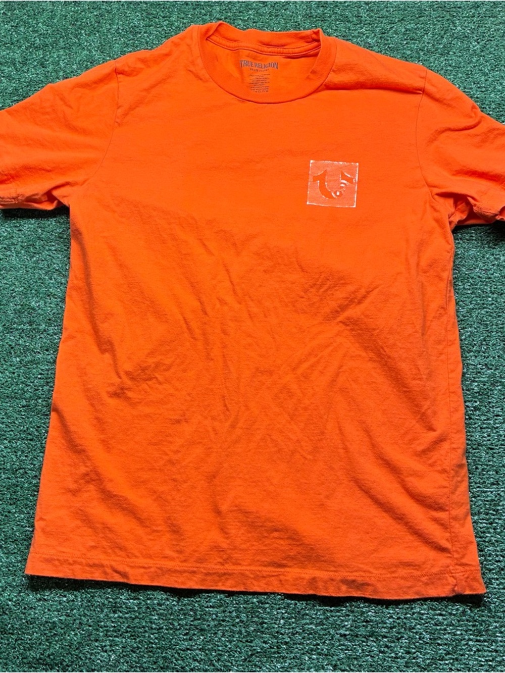 True Religion Men’s Bright Orange Logo Pocket Tee
